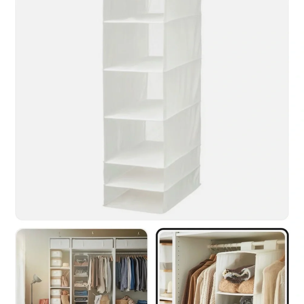 IKEA-SKUBB-White Hanging Closet Organizer